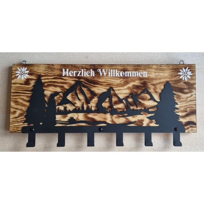 Garderobe geflammt Berge/Herzlich Willkommen