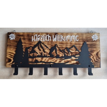Garderobe geflammt Berge/Härzlich Willkomme