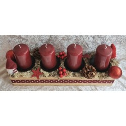 Adventsgesteck weinrot