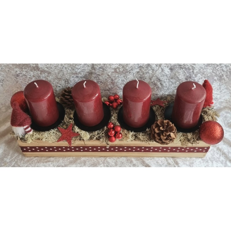 Adventsgesteck weinrot