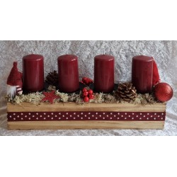 Adventsgesteck weinrot