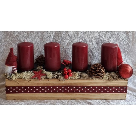 Adventsgesteck weinrot