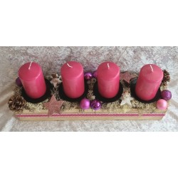 Adventsgesteck pink