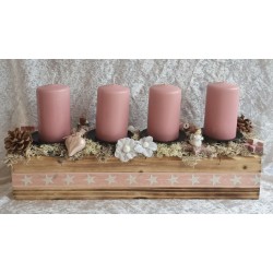 Adventsgesteck altrosa