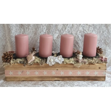 Adventsgesteck altrosa