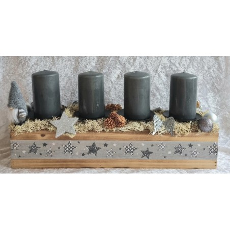 Adventsgesteck dunkelgrau