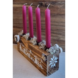 Adventsgesteck Alpenfeeling weinrot