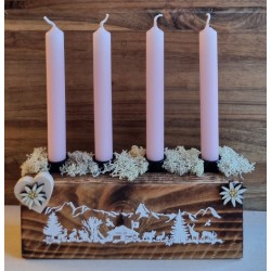 Adventsgesteck Alpenfeeling rosa