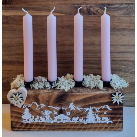 Adventsgesteck Alpenfeeling rosa