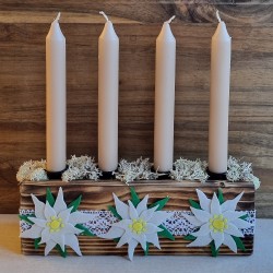 Adventsgesteck Edelweiss beige