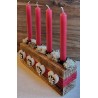 Adventsgesteck Edelweiss rot