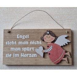 Schild natur Engel sieht man nicht..../Engel rot