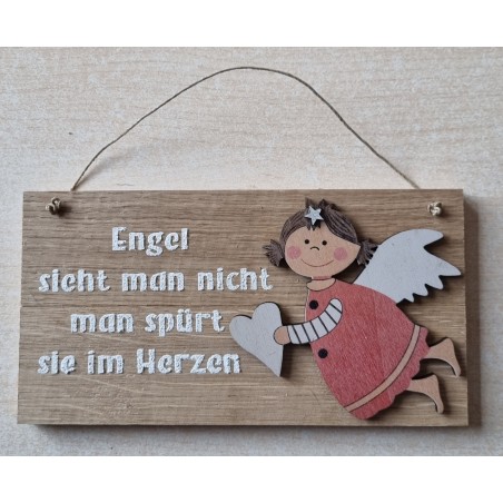 Schild natur Engel sieht man nicht..../Engel rot