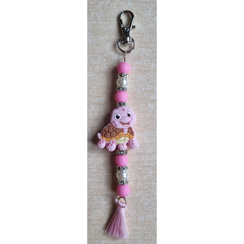 Schlüsselanhänger Schildkröte rosa