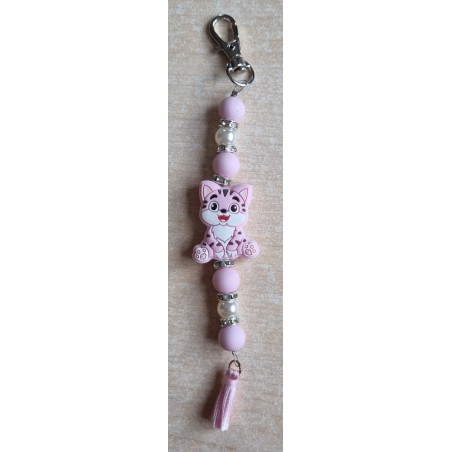 Schlüsselanhänger Katze rosa