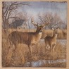 Serviette Hirsch/Reh an Weiher