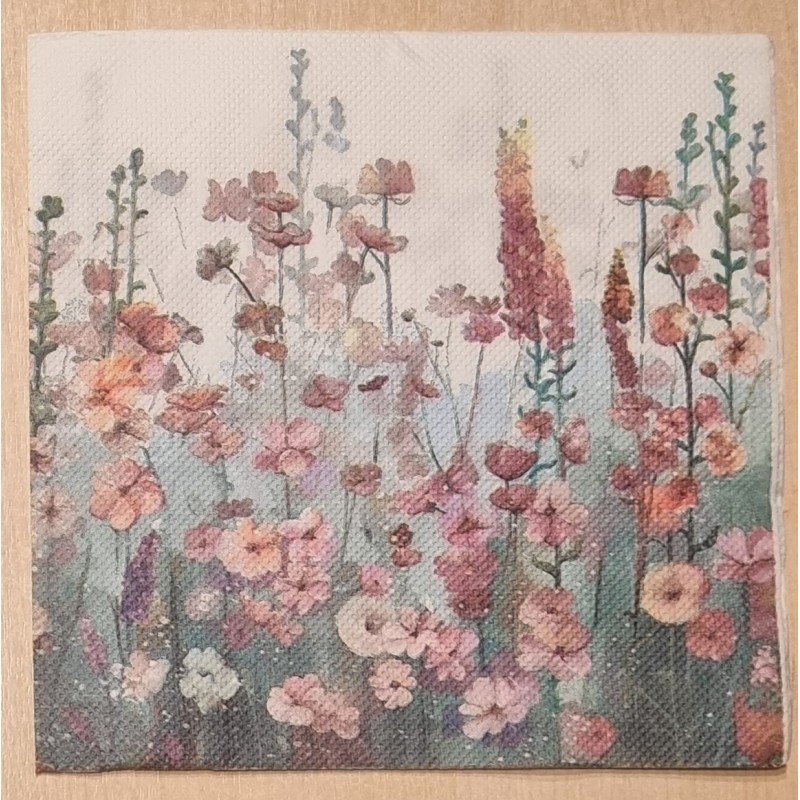 Serviette Blumenwiese rosa