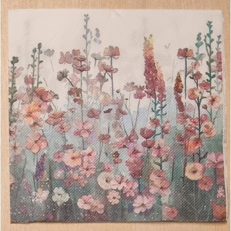 Serviette Blumenwiese rosa