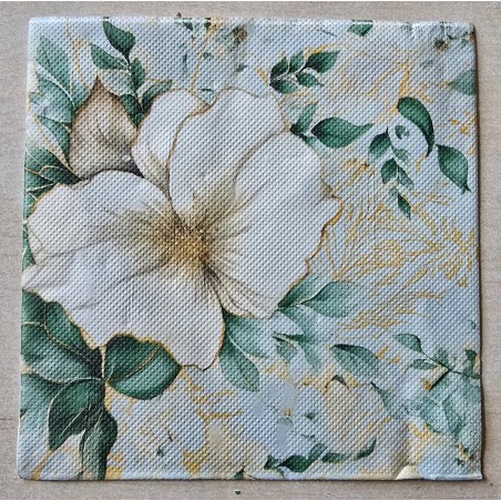 Serviette Blume weiss