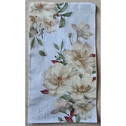 Serviette Blumen weiss