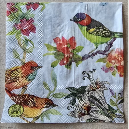 Serviette Verschiedene bunte Vögel