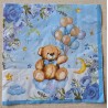 Serviette Teddybär/Luftballons blau