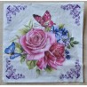 Serviette Rosen pink-rosa/Schmetterlinge