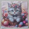 Serviette Gemalte Katze im Korb
