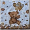 Serviette Teddybär/Luftballons braun