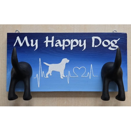 Leinenparkplatz " My Happy Dog "  blau/hellblau