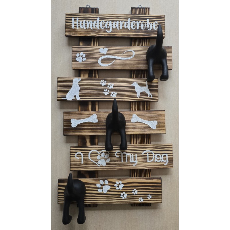 Hundegarderobe geflammt/Haken schwarz