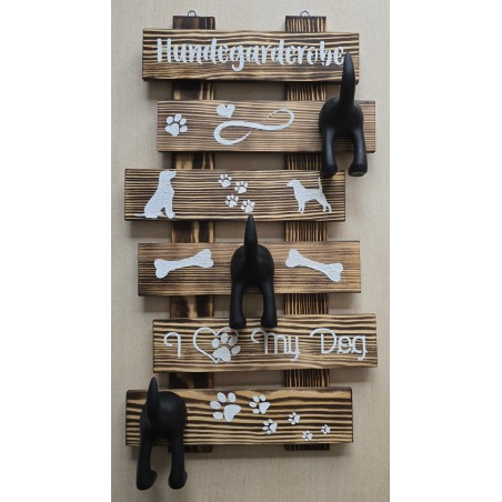 Hundegarderobe geflammt/Haken schwarz