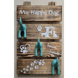 Leinenparkplatz geflammt  " My Happy Dog " Haken mint