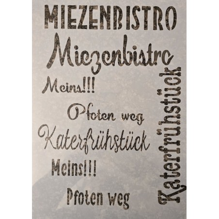 Schablone " Miezenbistro "