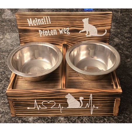 Katzen Futter/Wassernapf geflammt " Meins!! "
