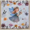 Serviette Elfe blau/Blumen