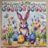 Serviette Küken/Kaninchen " Happy Easter "