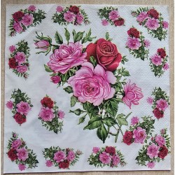 Serviette Rosen pink/rosa/rot