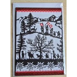 Karte neutral Alpenfeeling schwarz/weiss/rot