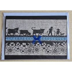 Karte neutral Alpenfeeling schwarz/beige/blau