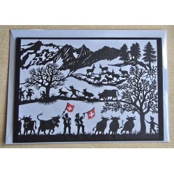 Karte neutral Alpenfeeling schwarz/weiss/rot