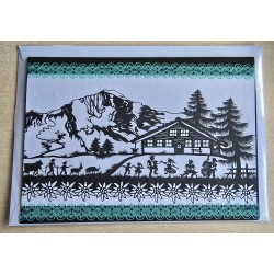 Karte neutral Alpenfeeling schwarz/weiss/mint