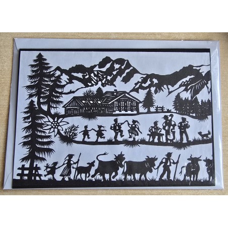 Karte neutral Alpenfeeling schwarz/weiss