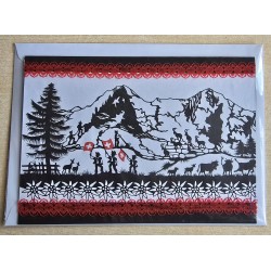 Karte neutral Alpenfeeling schwarz/weiss/rot