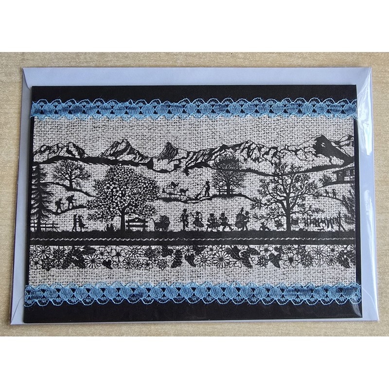 Karte neutral Alpenfeeling schwarz/beige/hellblau