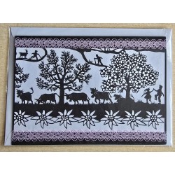 Karte neutral Alpenfeeling schwarz/weiss/rosa