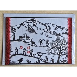 Karte neutral Alpenfeeling schwarz/weiss/rot