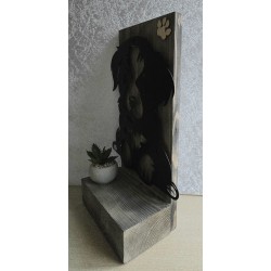 Schild stehend mit Metall Hund und Leds