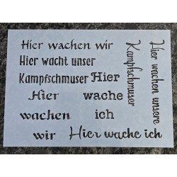 Schablone " Hier wachen wir/Kampfschmuser "