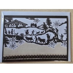 Karte neutral Alpenfeeling schwarz/weiss/natur